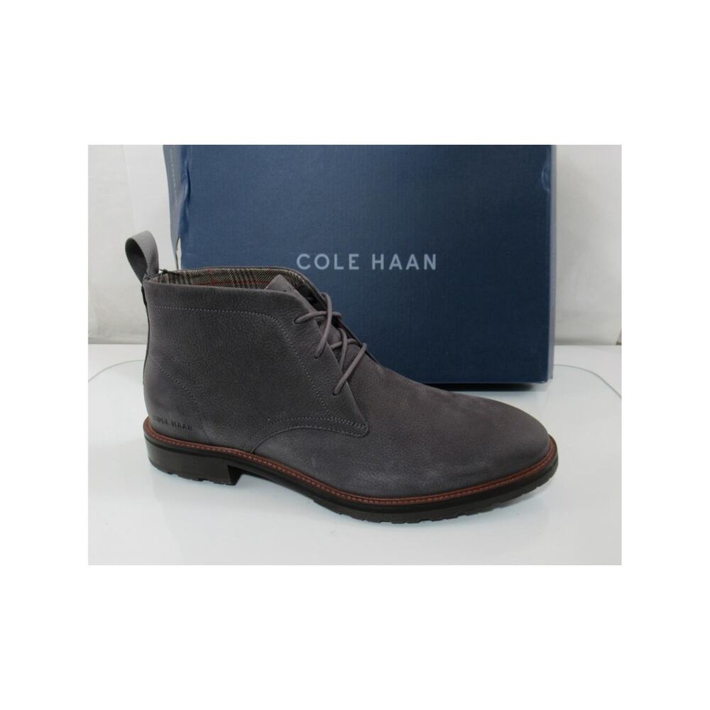 Men's Cole Haan Berkshire Size 10 M Lug Sole Water Resistant Chukka Boot Grey
